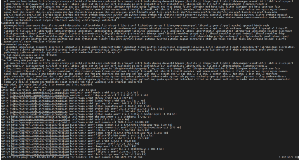 OpenMediaVault Installation Running