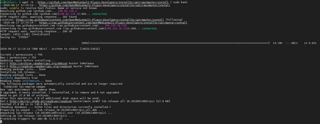 OpenMediaVault Installation Started